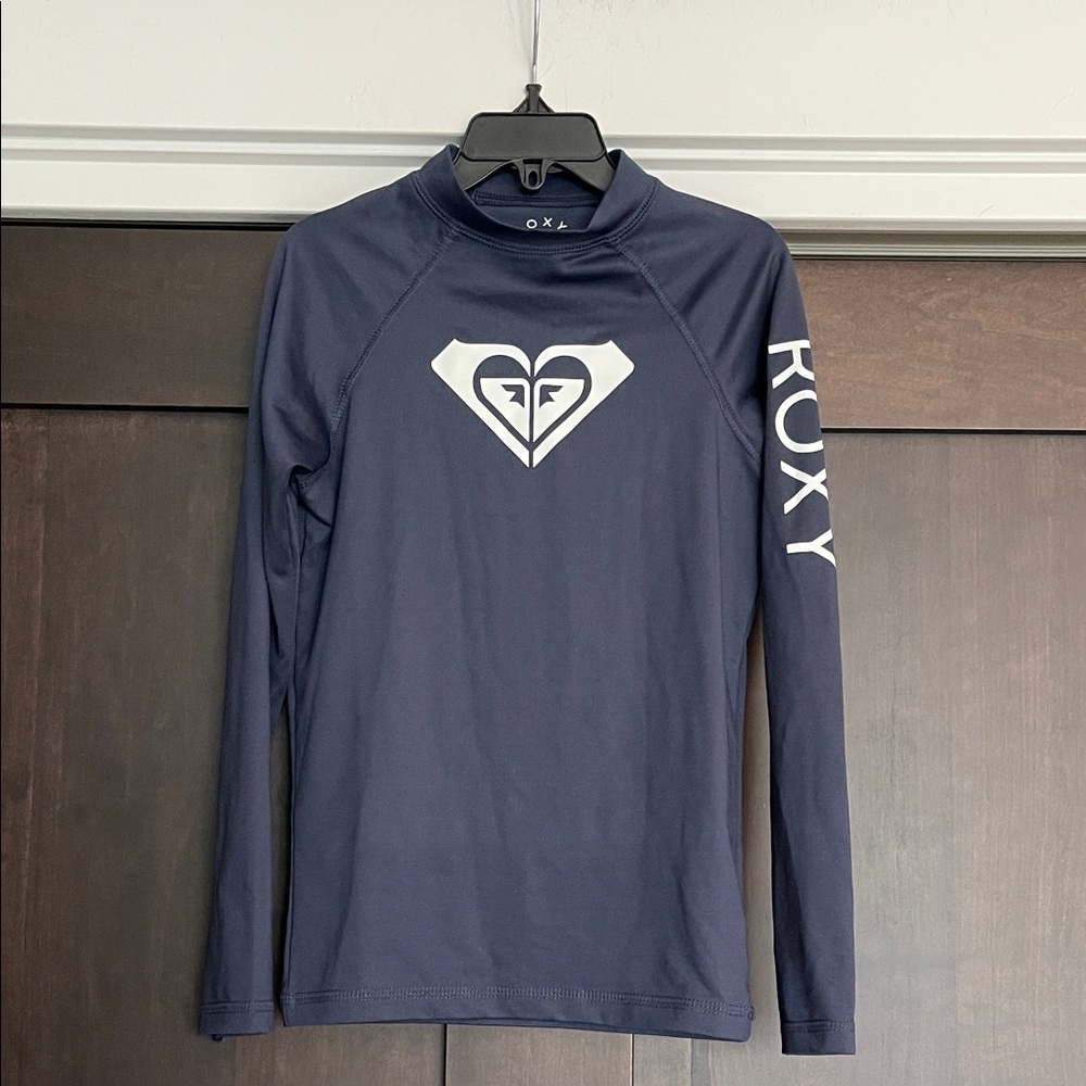 Roxy Girl Navy Swim Rashguard Size Medium 10 NEW